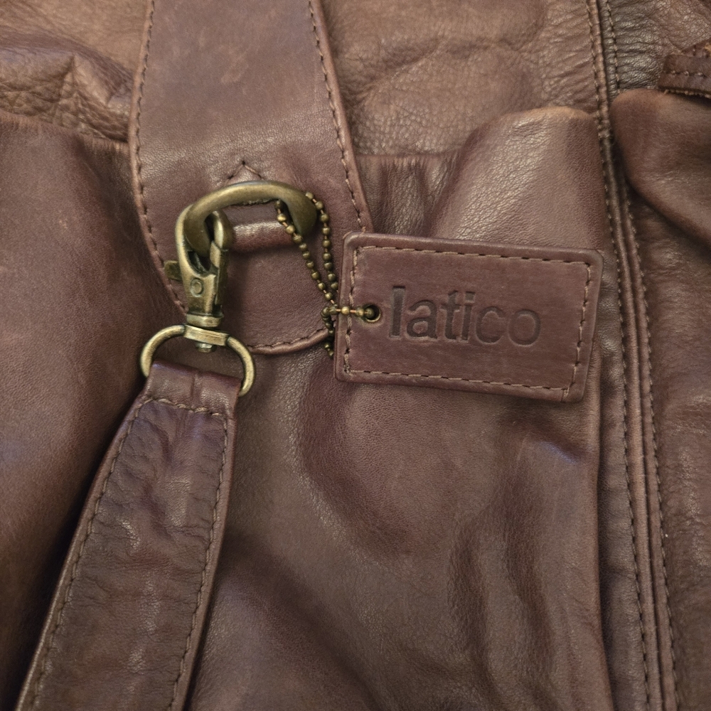 Vintage Latico Brown Leather Backpack Bag Purse With Tassels - Picture 2 of 13
